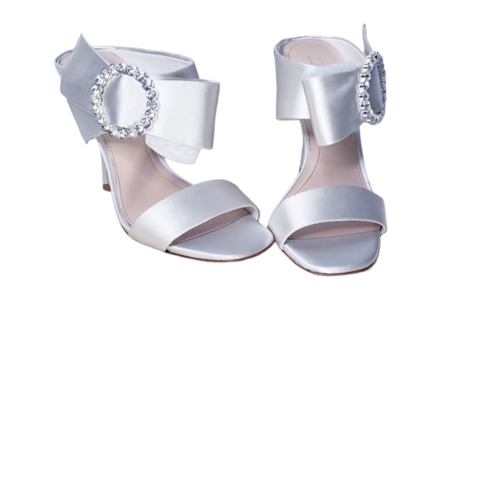 Vince Camuto Imagine Ivory Satin Heels Shoes 7M IM-WESTCOTT